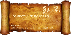 Zsembery Nikoletta névjegykártya