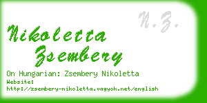 nikoletta zsembery business card